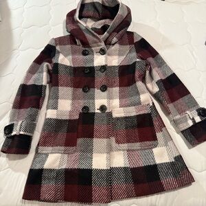 Detail Int Plaid Hooded Ladies Coat Sz Mediim EUC Worn once